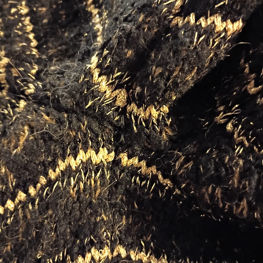 Women's 2019 CHANEL Black and Gold Egyptian Line Patterned Sweater - Picture 9 of 16
